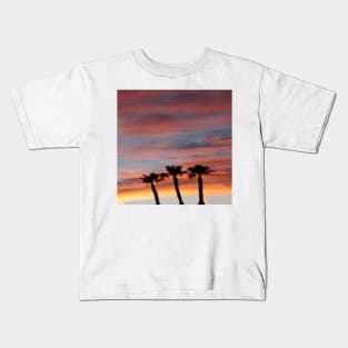 Palm Trees in Las Vegas Orange Sunset Sky Kids T-Shirt